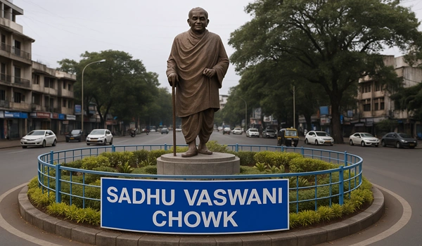 Map showing how close Sadhu Vaswani Chowk is to Bramha Sky Suites in East Pune location